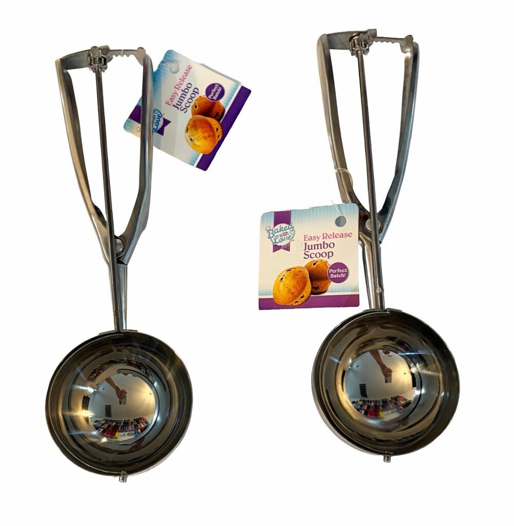 Lot of 2 Baked With Love Easy Release Jumbo Cookie Scoops Spring Trigger New